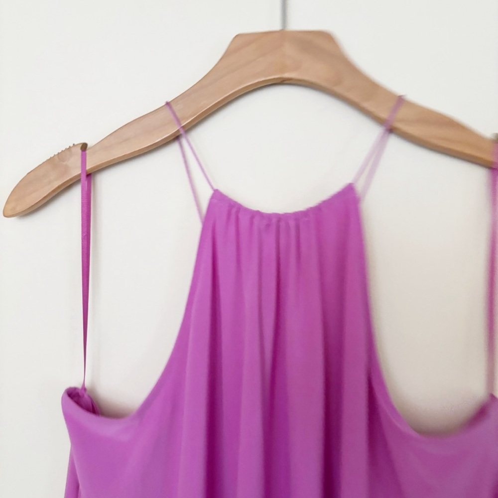 Express High-Neck Trapeze Camisole Top Womens Size‎ Medium Vibrant Purple Halter - Picture 6 of 6